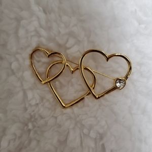 Triple Heart Brooch Vintage
